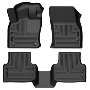 Volkswagen Taos Floor Liners - Front + 2nd Seat - Husky Liners - WeatherBeater - Black - 2022+